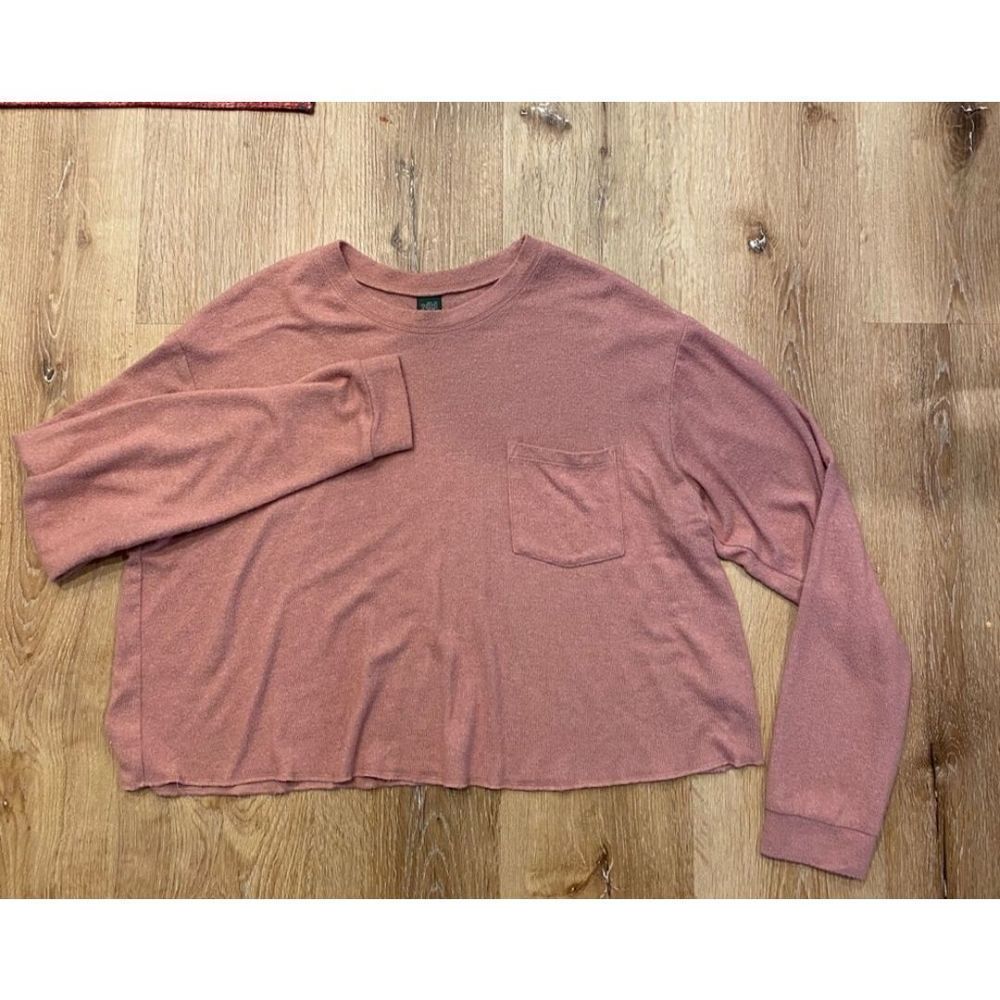 NWT Wild Fable Pink Boxy Crop Top Sweater Size XL